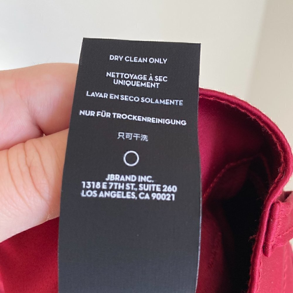 J BRAND Valentina Flared Satin Pants In Opium Red Size 31 NWT - Picture 11 of 11